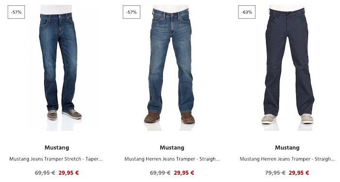 20% Rabatt auf über 800 ausgewählte Jeans   Tommy Jeans, Mustang, Levis uvm.