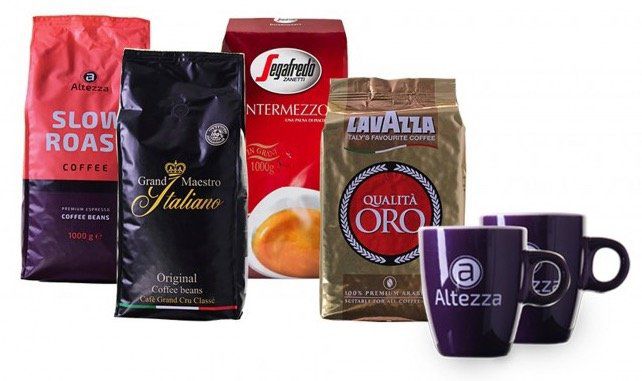 4kg Probierpaket Kaffeebohnen + 2 Kaffeetassen für 49,95€