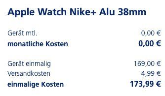 Schnell? Apple Watch Nike+ Series 3 mit 38mm für 173,99€ oder 42mm für 203,99€