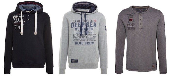 Camp David Sweatshirts und Hoodies für je 40€ (statt 70€)