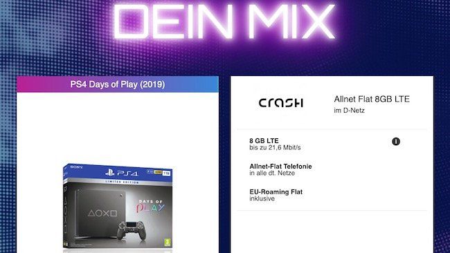 PlayStation 4 slim 1TB Days of Play Limited Edition für 139€ + Vodafone Flat mit 8GB LTE für 14,99€ mtl.