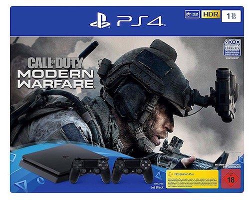 PlayStation 4 slim 1TB + 2 Controller + Call of Duty: Modern Warfare für 249€ (statt 325€)