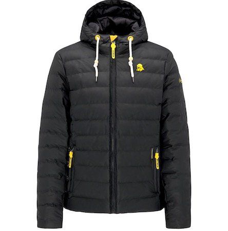 Schmuddelwedda Herren Winterjacke in Schwarz/Gelb für 127,46€ (statt 150€)