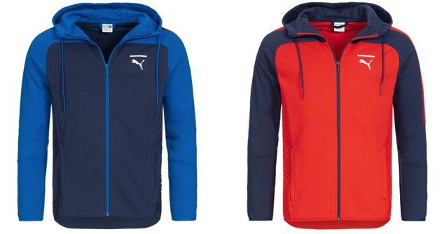 Puma Pace Net Colorblock Full Zip Herren Sweatjacke in Blau oder Rot für 29,94€ (statt 61€)