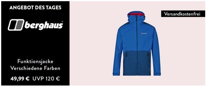 Berghaus Sale bei Brand4friends   z.B. Funktionsjacke Deluge Pro für 49,99€ (statt 114€)