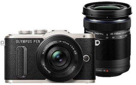 Olympus E‑PL8 Systemkamera mit Objektiv 14 42mm und 40 150mm für 404,95€ (statt 567€)