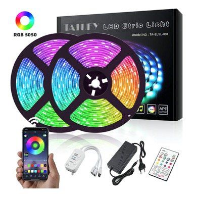 TATUFY LED Streifen mit Bluetooth und Alexa in 10M mit 300LEDs für 18,49€ (statt 37€)