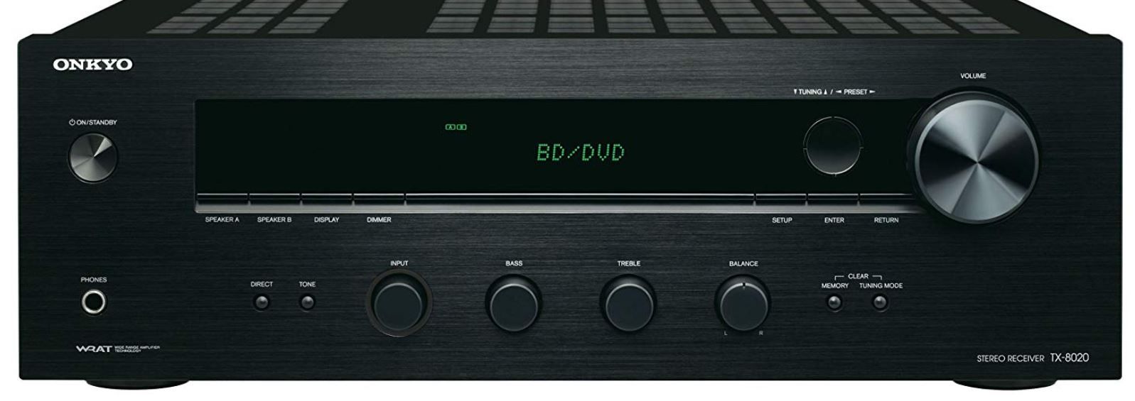 Onkyo TX 8020 Stereo Receiver 90 Watt Direktmodus 3 Digital/5 Analogeingänge für 133€ (statt 149€)