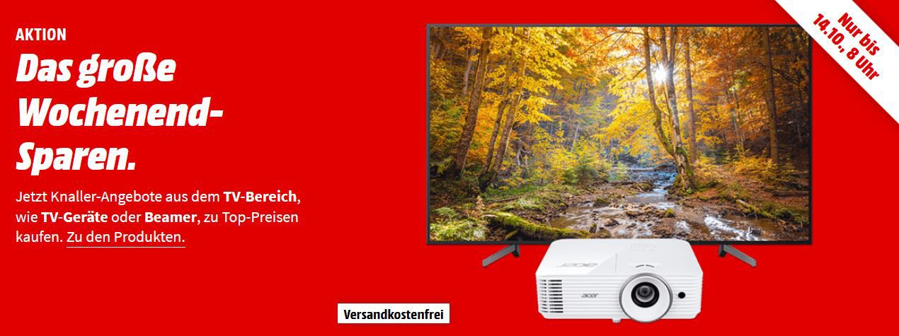 MM Wochenend Sparen: günstige TV u. Beamer z.B. ACER H6810 UHD Beamer für 699€ (statt 974€)