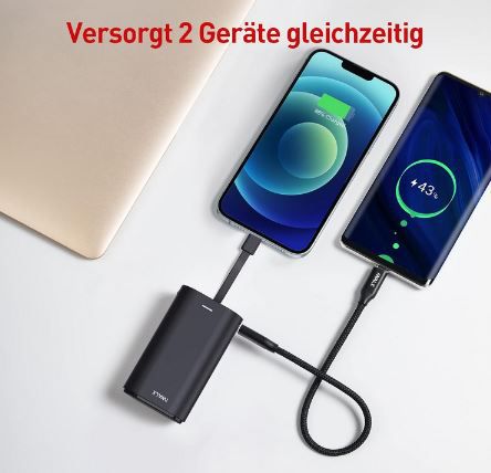 iWALK Mini Powerbank mit Lightning Kabel & 9.000mAh für 12,59€ (statt 21€)