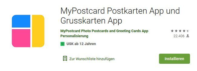 Android: Gratis Postkarte verschicken mit der MyPostCard App