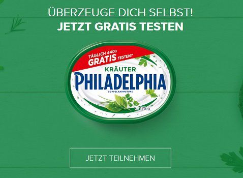 Philadelphia Frischkäse kostenlos testen