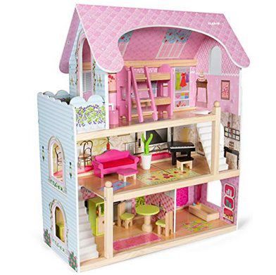 Kledio Puppenhaus aus Holz inkl. 16 teiliges Zubehör Set für 40,76€ (statt 56€)