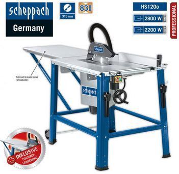 Scheppach 400V Tischkreissäge HS120o (2.80 kW) für 244,25€ (statt 340€)