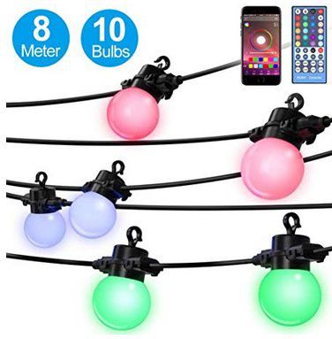 8 Meter Lichterkette mit 10 LEDs inkl. Fernbedienung & App Steuerung für 20,99€ (statt 35€)