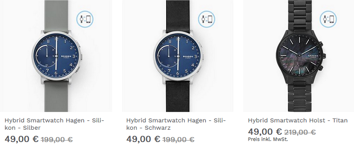 Skagen Cyber Week Sale   z.B. Uhren & Hybrids ab 49€