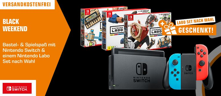 Nintendo Switch (neue Edition) + Nintendo Labo Set nach Wahl für 288€ (statt 328€)   10€ Extrarabatt mit paydirekt