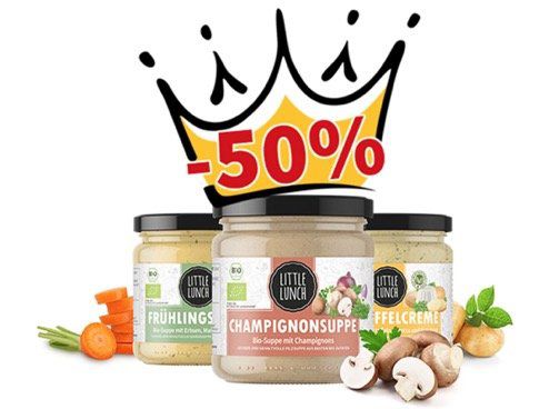 🔥50% bei Little Lunch: Kartoffelcreme, Champignon  und Frühlingssuppe je 1,49€ (statt 2,99€)