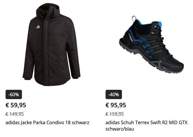 Winter Sale bei Geomix (adidas, Nike, ...) mit bis zu 60% Rabatt + VSK frei ab 40€