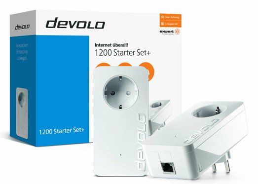 devolo dLAN 1200 Starter Set+ Powerline bis 1.200Mbit/s für 72€ (statt 92€)