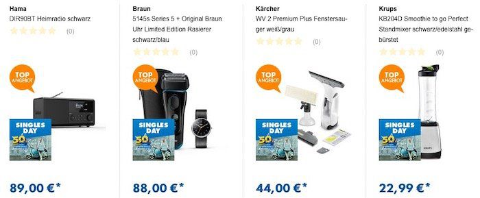 Euronics Singles Day   z.B. Braun MQ500 Stabmixer für 50€ (statt 70€)