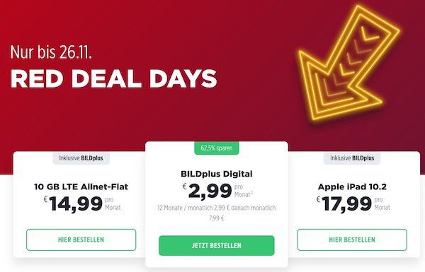 Geht noch: BILDplus Digital Jahresabo bei BILD für 35,88€ (statt 80€)   oder mit iPad 10.2 für 17,99€ mtl.