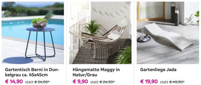 Mömax: 30% Rabatt auf ein Möbelstück eurer Wahl   z.B. Gartenliege Bora aus Akazienholz für 75€ (statt 105€)