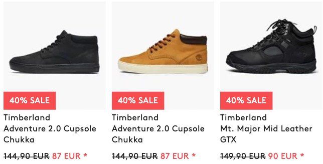 Caliroots mit 40% Rabatt auf Timberland Boots