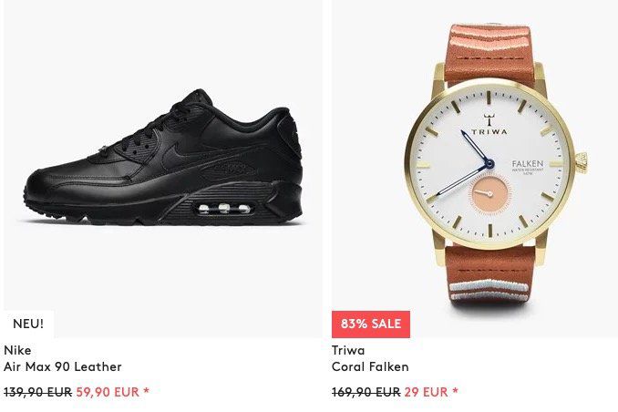Caliroots Black Fr*day Flash Deals   z.B. Nike Air Max 90 Leather für 59,90€ (statt 94€)