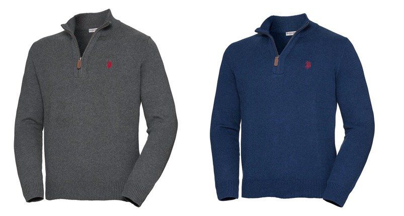 U.S. POLO ASSN. Herren Pullover mit Zipp in Restgrößen nur 27,60€ (statt 40€)