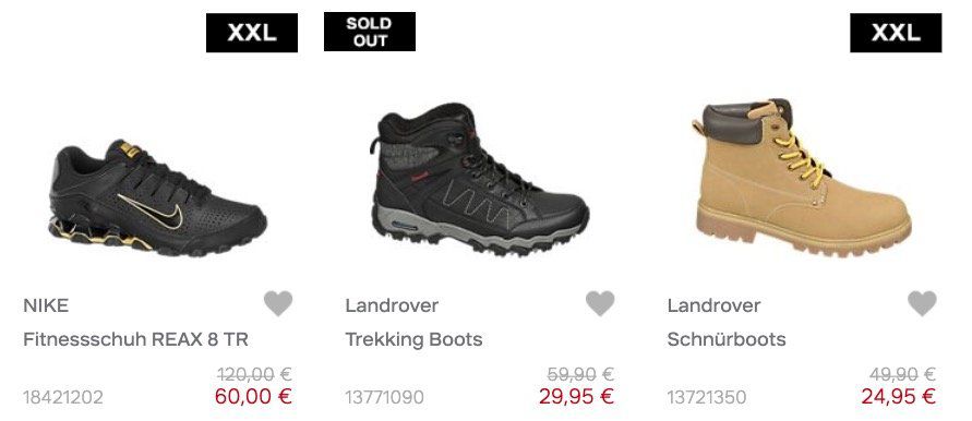 Deichmann Cyber Monday mit  50% Rabatt + keine VSK   z.B. Landrover Boots nur 24,95€