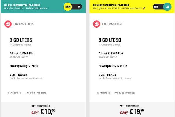 Telekom Flat von Sparhandy mit 8GB LTE ab 17€ mtl.