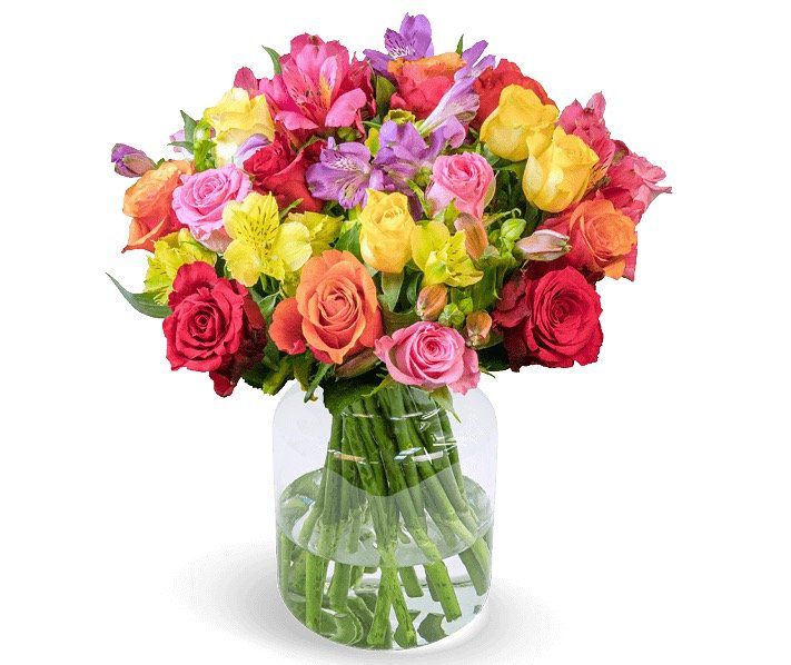 Blumenarrangement Farbspiel mit 30 Rosen & Inkalilien für 22,98€