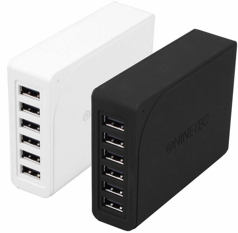 NINETEC 60W 6 Port Multi USB Universal Ladegerät für 8,99€ (statt 12,99€)