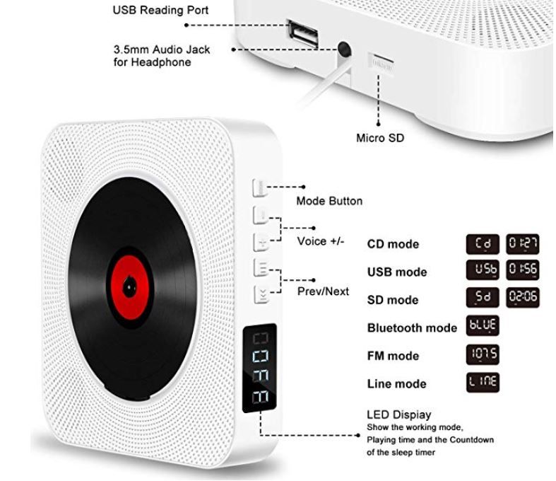 MY ESC 1 CD Player mit Fernbedienung, FR Radio und USB für 28,73€ (statt 48€)