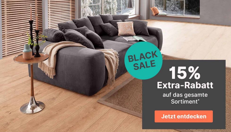 Cnouch BLACK Sale 15% auf (fast) alles Sofas, Sessel und Wohnmöbel