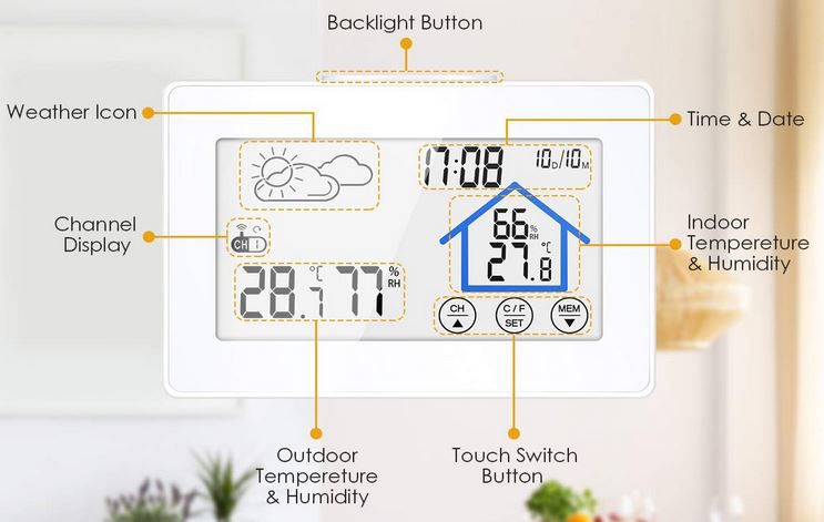 Abgelaufen! DIGOO DG TH8380 Funk Wetterstation mit Farb Display für 13,62€ (statt 23€)   prime