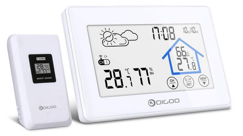 Abgelaufen! DIGOO DG TH8380 Funk Wetterstation mit Farb Display für 13,62€ (statt 23€)   prime