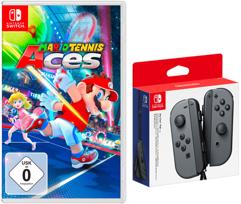 Joy Con 2er Set + Mario Tennis Aces (Nintendo Switch) für 89€ (statt 106€)
