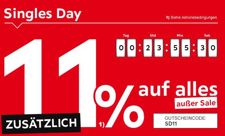 XXXLutz mit 11% Singles Day Rabatt auf Alles außer Sale