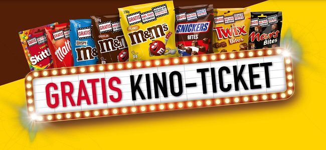 Gratis: Beim Einkauf von M&M’s, Mars oder Snickers Kinokarten ergattern