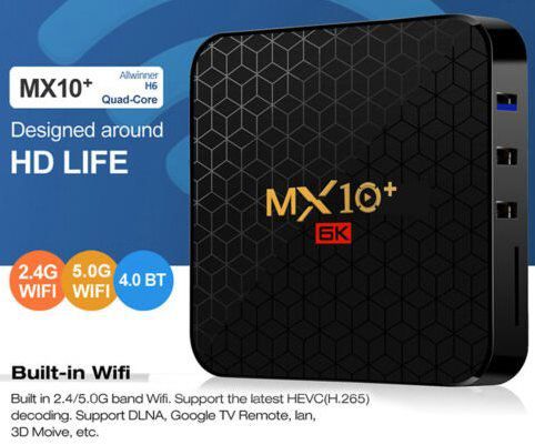 MX10 Plus 6K TV Box mit Android 9.0 mit 4/64GB für 36,85€   aus DE