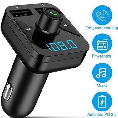 ANTOPM Bluetooth FM Transmitter mit 2 USB Ports für 10,39€   Prime