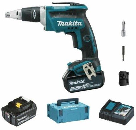 Makita DFS451 Akku Schnellbauschrauber (2 x 5,0 Ah im Makpac) für 279,99€ (statt 310€)