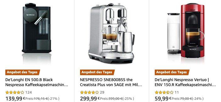 DeLonghi Nespresso Lattissima Touch EN560 für 149,99€ (statt 199€)