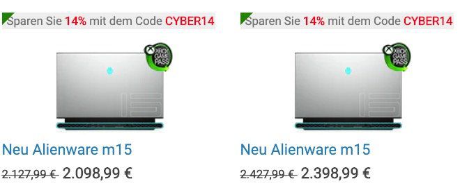 Dell Cyber Monday   z.B. Dell G5 15 5590 für 1.519,20€ (statt 1.834€)