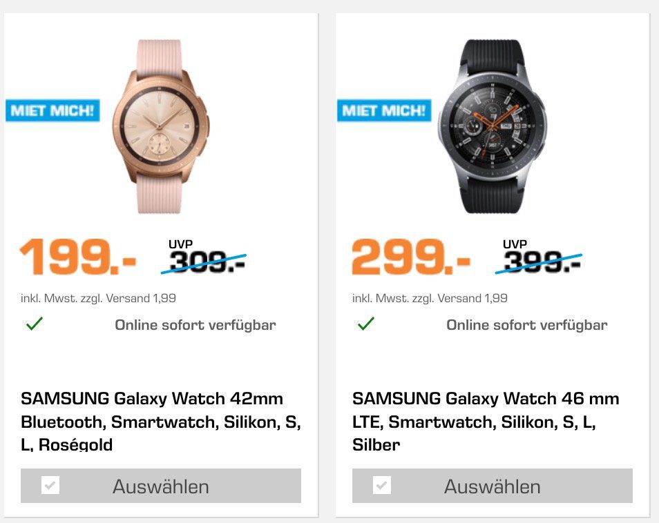 Saturn Streichpreisflyer mit Highlights wie z.B. Samsung Galaxy Watch 46mm für 199€ (statt 243€)