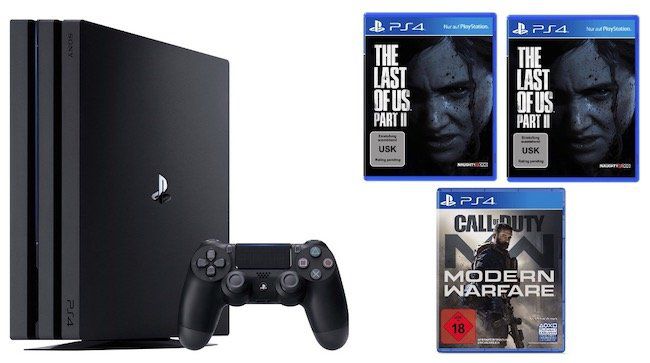 Preisfehler? Playstation 4 Pro 1TB + CoD Modern Warfare + 2x The Last of Us Part II 382,27€ (statt 489€)