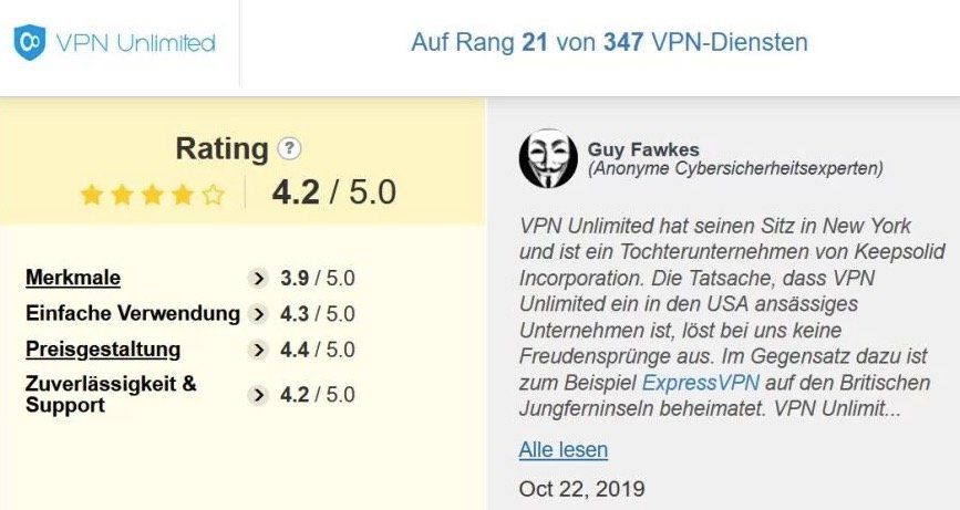 KeepSolid VPN Unlimited   ein Leben lang Zugang für 5 Geräte für 13€