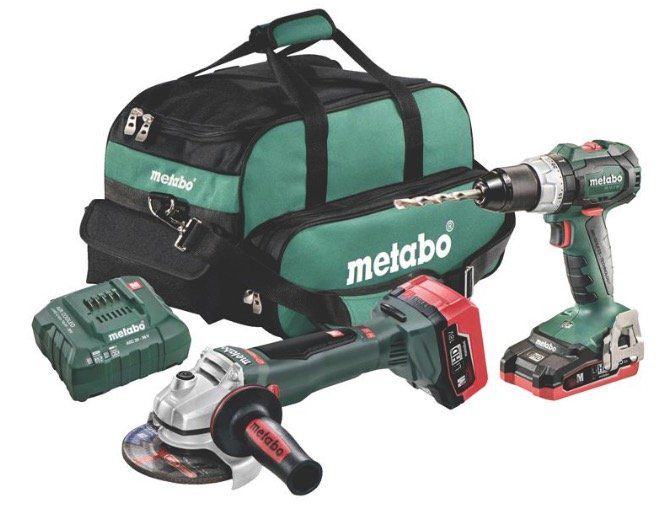 Metabo Akku Combo Set 18V (Akku Bohrschrauber & Winkelschleifer) + Akkus + Tasche für 259,95€ (statt 395€)